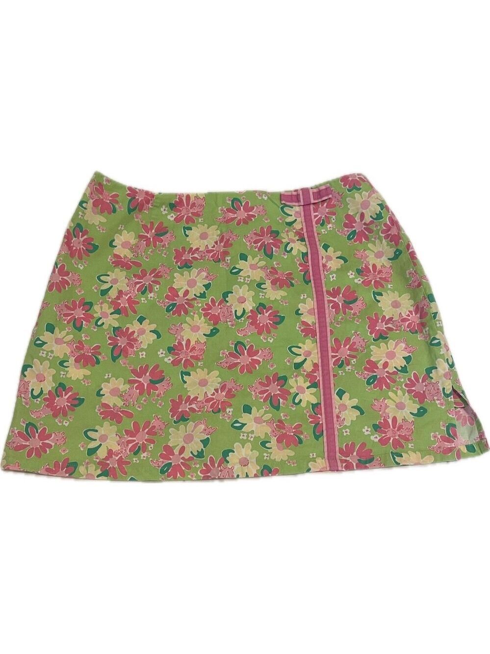 Lilly Pulitzer Floral & Rhino Print Women’s Mini Skirt W/Shorts Size 4P Skort - Picture 1 of 11